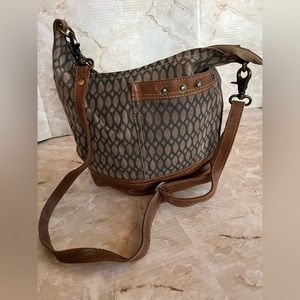 Myra Leather and Canvas crossbody Purse